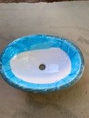 Cuba De Embutir Oval Louça 49x36cm Branca Icasa - A Casa do Marmorista