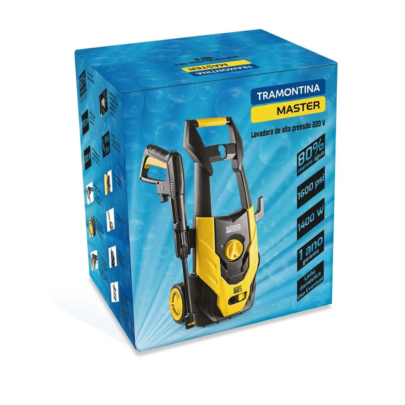 Lavadora de Alta Pressão 1400 W Tramontina MASTER para Uso Eventual com Mangueira Alta Pressão 3 m Jato Regulável 1600 psi 220 V
